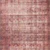 LOLOI FLETA VINTAGE PRINT RUG: CRIMSON, EGGPLANT