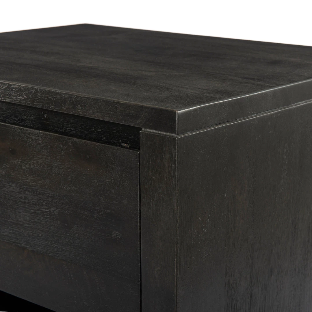 FOUR HANDS FLINT BLACK NIGHTSTAND Furniture 4 FOUR HANDS FLINT BLACK NIGHTSTAND Furniture