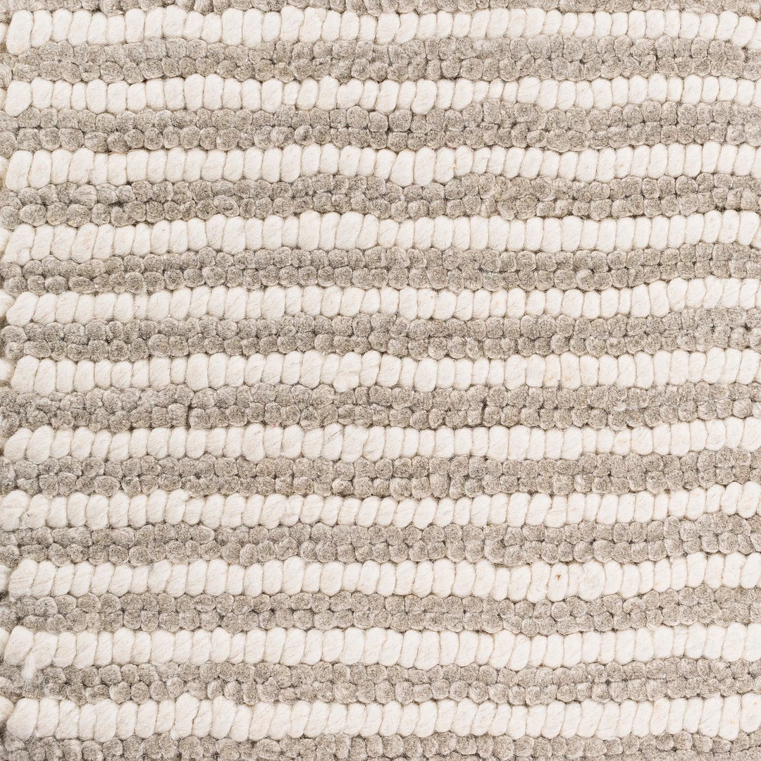 SURYA FLINT GRAY + IVORY TEXTURED STRIPE WOOL RUG 6 SURYA FLINT GRAY + IVORY TEXTURED STRIPE WOOL RUG