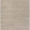 SURYA FLINT GRAY + IVORY TEXTURED STRIPE WOOL RUG