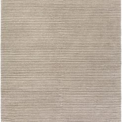 SURYA FLINT GRAY + IVORY TEXTURED STRIPE WOOL RUG
