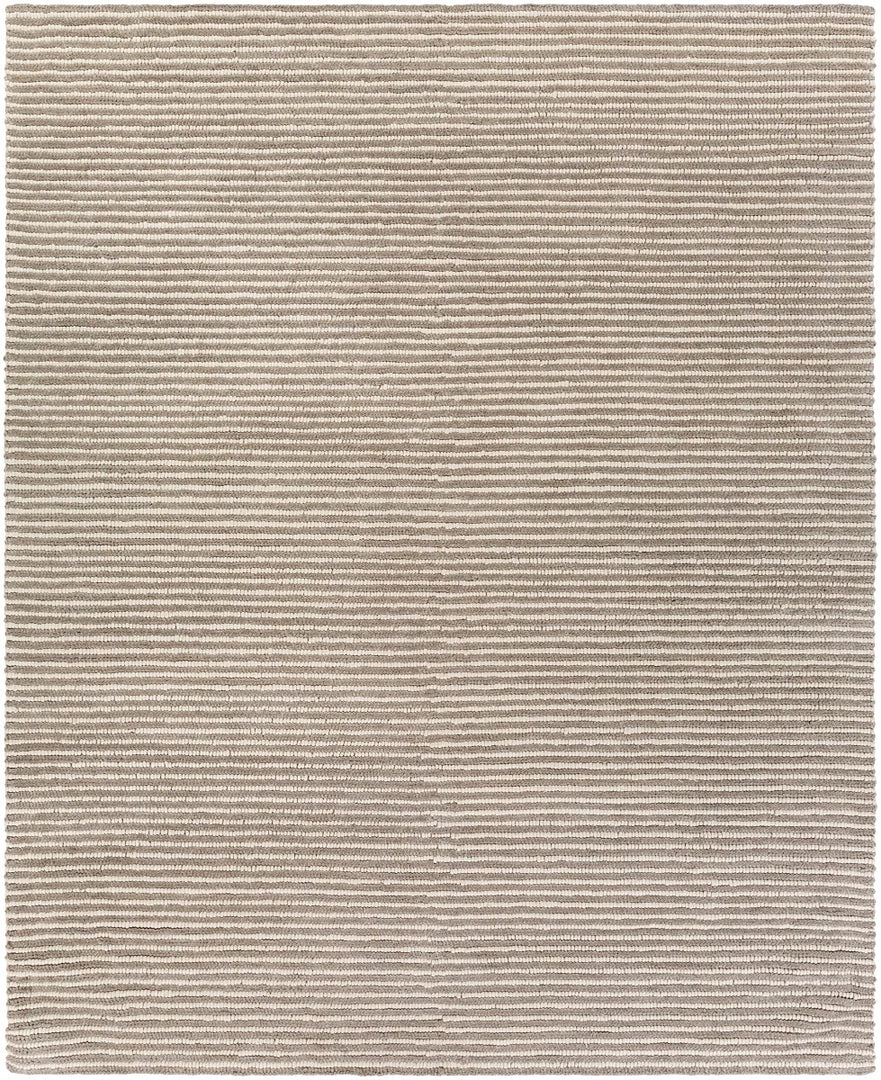 SURYA FLINT GRAY + IVORY TEXTURED STRIPE WOOL RUG 1 SURYA FLINT GRAY + IVORY TEXTURED STRIPE WOOL RUG