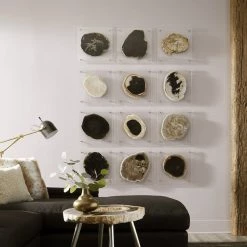 PHILLIPS COLLECTION FLOATING PERTRIFIED SLICE WALL ART