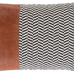 SURYA PADDOCK BLACK + SADDLE LEATHER STRIPE PILLOW Pillows + Decor 10 SURYA PADDOCK BLACK + SADDLE LEATHER STRIPE PILLOW Pillows + Decor