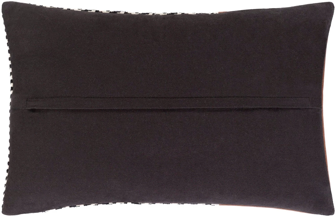 SURYA PADDOCK BLACK + SADDLE LEATHER STRIPE PILLOW Pillows + Decor 6 SURYA PADDOCK BLACK + SADDLE LEATHER STRIPE PILLOW Pillows + Decor