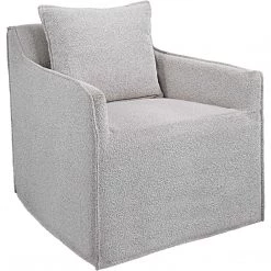 UTTERMOST FONTANA IVORY-GREY BOUCLE SWIVEL CHAIR Furniture