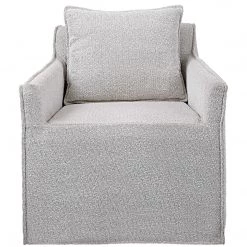 UTTERMOST FONTANA IVORY-GREY BOUCLE SWIVEL CHAIR Furniture