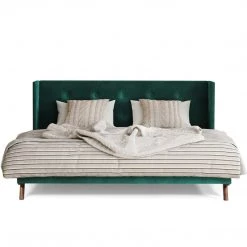 VIG FOREST VELVET PLATFORM WING BED