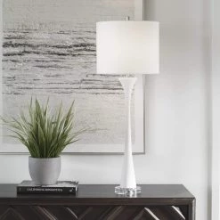 UTTERMOST FOUNTAIN WHITE MARBLE TABLE LAMP Lighting