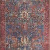 LOLOI FRANCO VINTAGE PRINT RUG: BLUE, RED