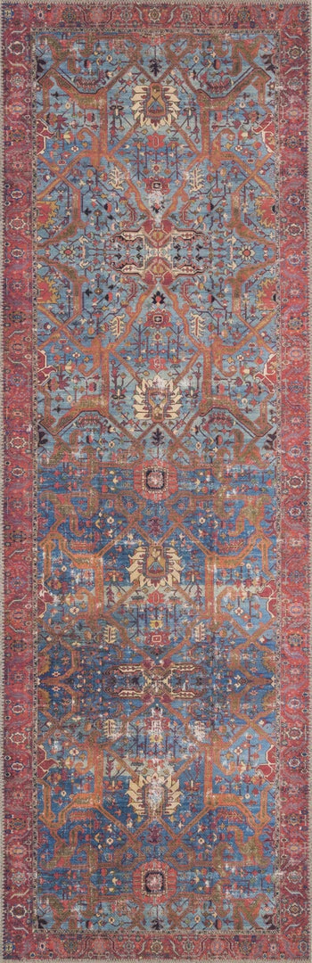LOLOI FRANCO VINTAGE PRINT RUG: BLUE, RED 7 LOLOI FRANCO VINTAGE PRINT RUG: BLUE, RED