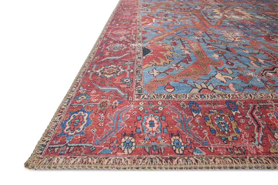 LOLOI FRANCO VINTAGE PRINT RUG: BLUE, RED 6 LOLOI FRANCO VINTAGE PRINT RUG: BLUE, RED