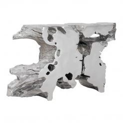 PHILLIPS COLLECTION FREEFORM SLICE CONSOLE: SILVER