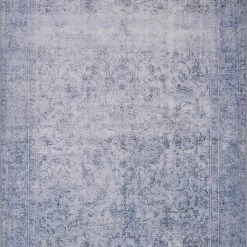 LOLOI FREYA VINTAGE PRINT RUG: DISTRESSED DENIM
