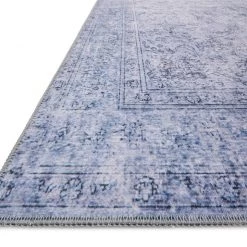 LOLOI FREYA VINTAGE PRINT RUG: DISTRESSED DENIM