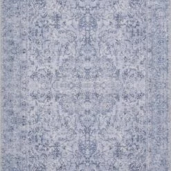 LOLOI FREYA VINTAGE PRINT RUG: DISTRESSED DENIM