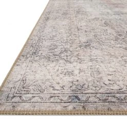 LOLOI FREYA VINTAGE PRINT RUG: DISTRESSED SILVER