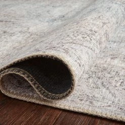 LOLOI FREYA VINTAGE PRINT RUG: DISTRESSED SILVER