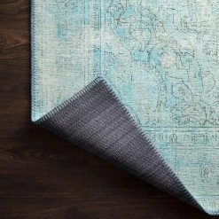 LOLOI FREYA VINTAGE RUG: DISTRESSED TURQUOISE