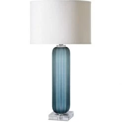 UTTERMOST FROSTED BLUE GLASS LAMP