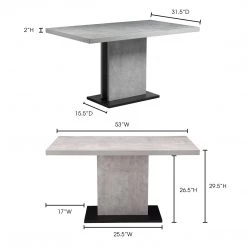 MOES FULTON FAUX CEMENT DINING TABLE