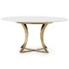 FOUR HANDS GAGE ROUND WHITE MARBLE + BRASS DINING TABLE Furniture