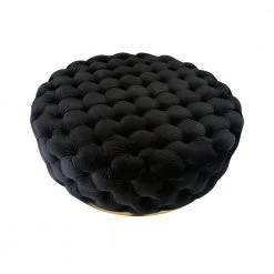 VIG GARBO BLACK VELVET COCKTAIL OTTOMAN Furniture