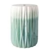 SURYA GARDEN GROOVE CERAMIC STOOL: MINT DIPPED