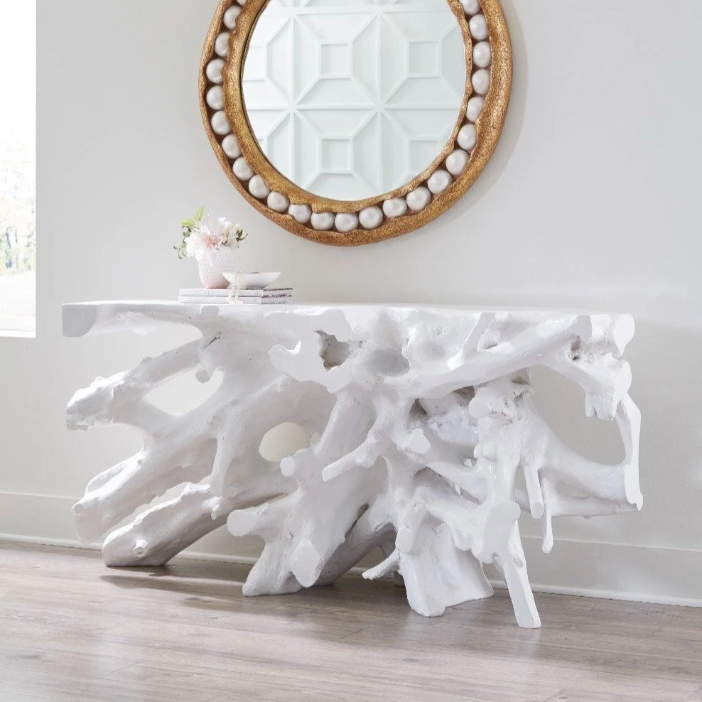 PHILLIPS COLLECTION GEL COAT WHITE CAST ROOT CONSOLE Furniture 2 PHILLIPS COLLECTION GEL COAT WHITE CAST ROOT CONSOLE Furniture