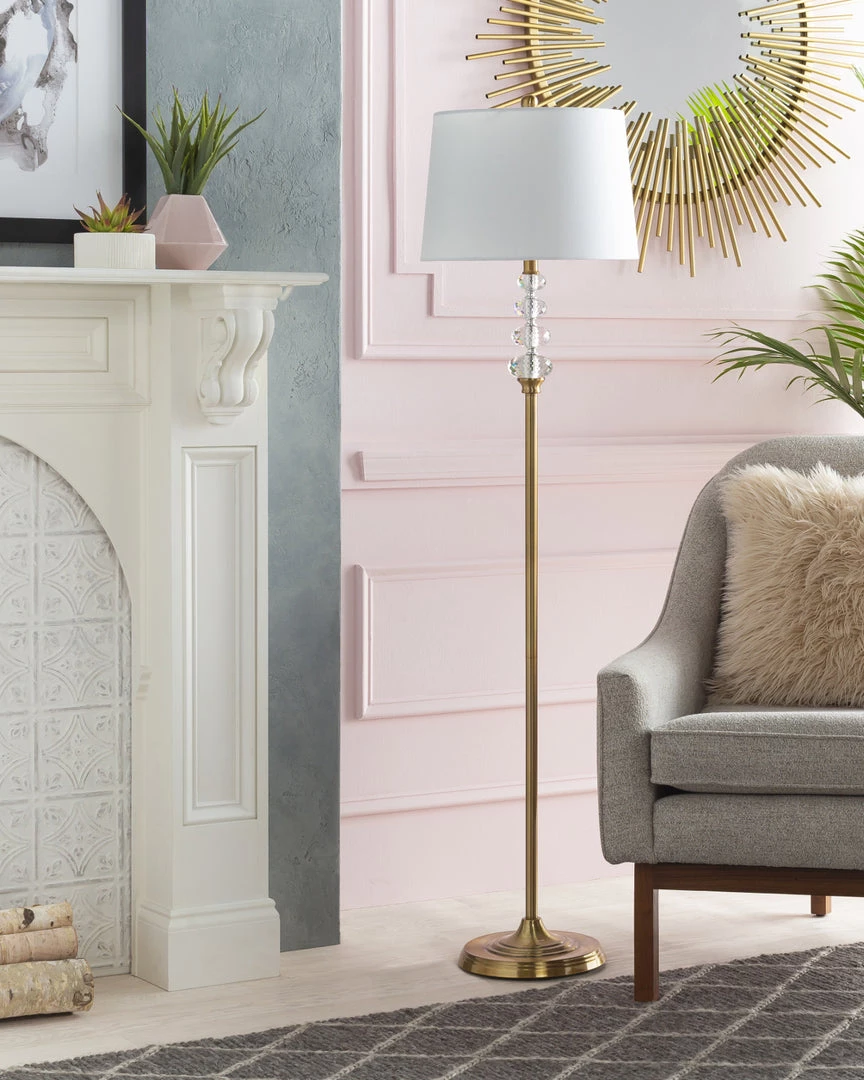 SURYA GEMMA FLOOR LAMP: ANTIQUE BRASS 2 SURYA GEMMA FLOOR LAMP: ANTIQUE BRASS