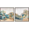 L ART Wall Art "GEOMETRIC LANDSCAPE" CANVAS ART DIPTYCH