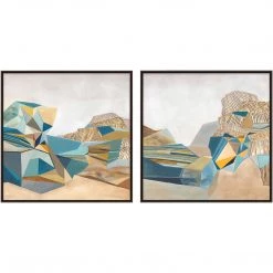 L ART Wall Art "GEOMETRIC LANDSCAPE" CANVAS ART DIPTYCH