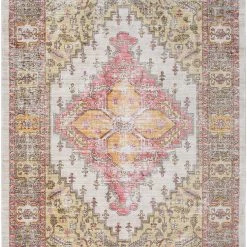 SURYA BRIA RUG: CORAL, YELLOW