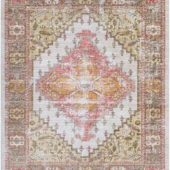 SURYA BRIA RUG: CORAL, YELLOW
