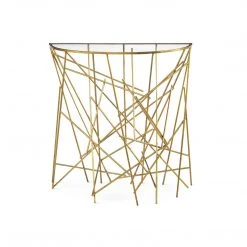 UTTERMOST GILDED ABSTRACT DEMILUNE CONSOLE Furniture