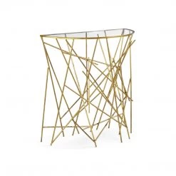 UTTERMOST GILDED ABSTRACT DEMILUNE CONSOLE Furniture