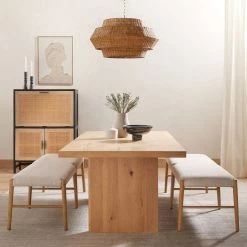 FOUR HANDS GLENMORE NATURAL + LIGHT OAK DINING BENCH