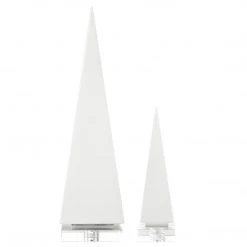 UTTERMOST Pillows + Decor GLOSS WHITE PYRAMID SCULPTURES | SET OF 2