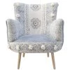 ZUO GOA VINTAGE PRINT ARM CHAIR: DENIM, MULTI Furniture