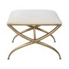 UTTERMOST GOLD CROSSING SMALL BENCH: WHITE Furniture