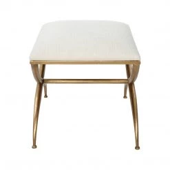 UTTERMOST GOLD CROSSING SMALL BENCH: WHITE Furniture 8 UTTERMOST GOLD CROSSING SMALL BENCH: WHITE Furniture