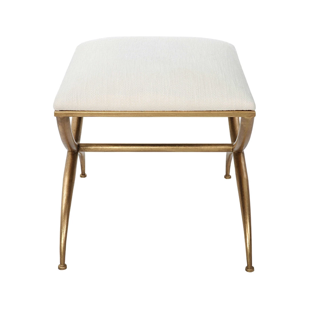 UTTERMOST GOLD CROSSING SMALL BENCH: WHITE Furniture 4 UTTERMOST GOLD CROSSING SMALL BENCH: WHITE Furniture
