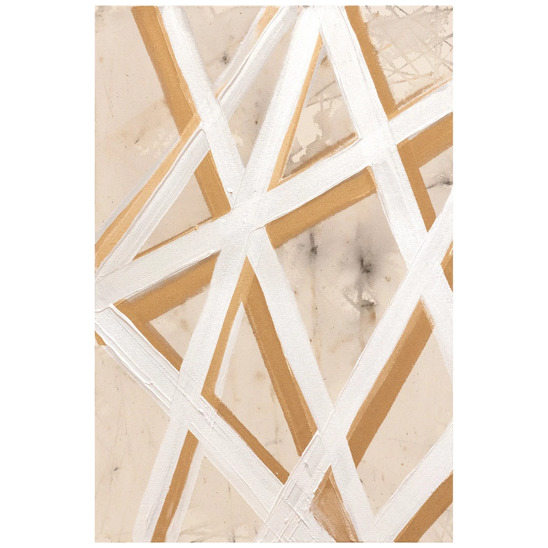 L ART "GOLD PATHS I" NATURAL CANVAS HAND PAINTING 2 L ART "GOLD PATHS I" NATURAL CANVAS HAND PAINTING