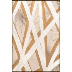 L ART "GOLD PATHS I" NATURAL CANVAS HAND PAINTING 11 L ART