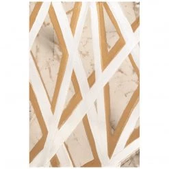 L ART "GOLD PATHS I" NATURAL CANVAS HAND PAINTING 10 L ART