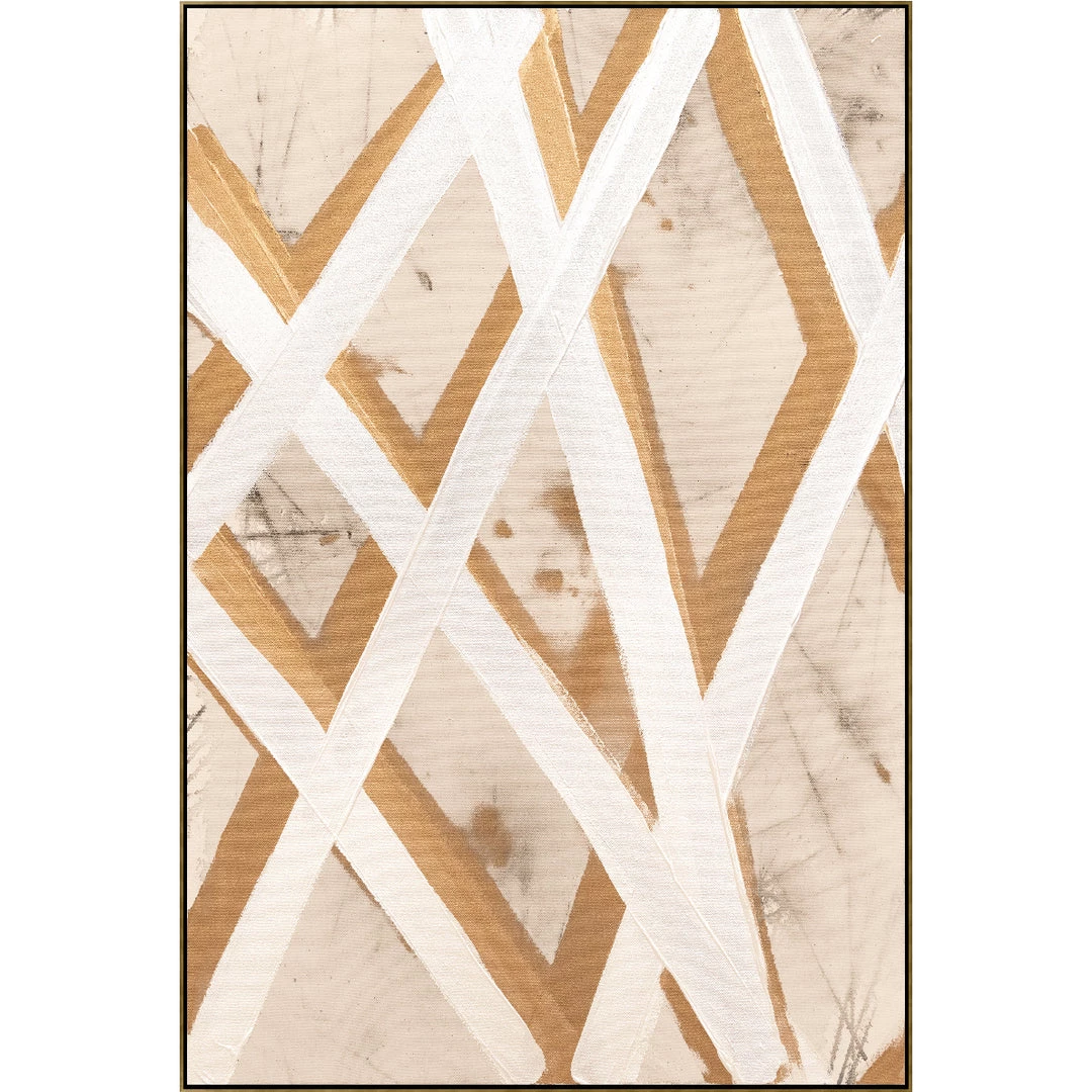 L ART "GOLD PATHS I" NATURAL CANVAS HAND PAINTING 7 L ART "GOLD PATHS I" NATURAL CANVAS HAND PAINTING