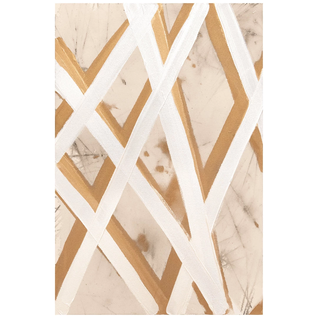 L ART "GOLD PATHS I" NATURAL CANVAS HAND PAINTING 6 L ART "GOLD PATHS I" NATURAL CANVAS HAND PAINTING