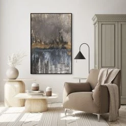 L ART "GOLDEN AFTERNOON VI" GOLD EMBELLISHED CANVAS ART