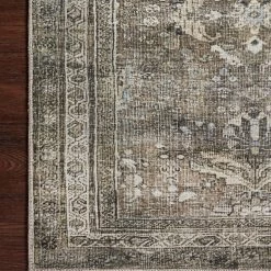 LOLOI GOPESH VINTAGE PRINT FLAT RUG: ANTIQUE MOSS