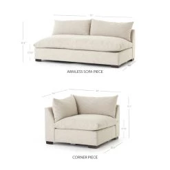 FOUR HANDS GRANT OATMEAL TWILL MODULAR SECTIONAL Furniture
